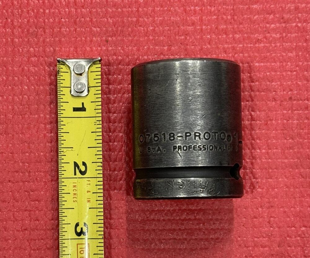 PROTO Professional Tools 07518, 3/4" Drive 1-1/8" Impact Socket 6PT Made in USA